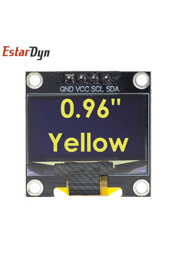 Choice-Yellow 4Pin ROHS Certification 0.96 inch Oled IIC Serial White OLED Display SSD1315 128X64 I2C 12864 1