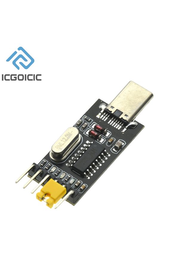 ICGOICIC-CH340G Type-C Male USB To TTL Converter UART Module CH340G CH340 3.3V 5V Switch Type-C 1