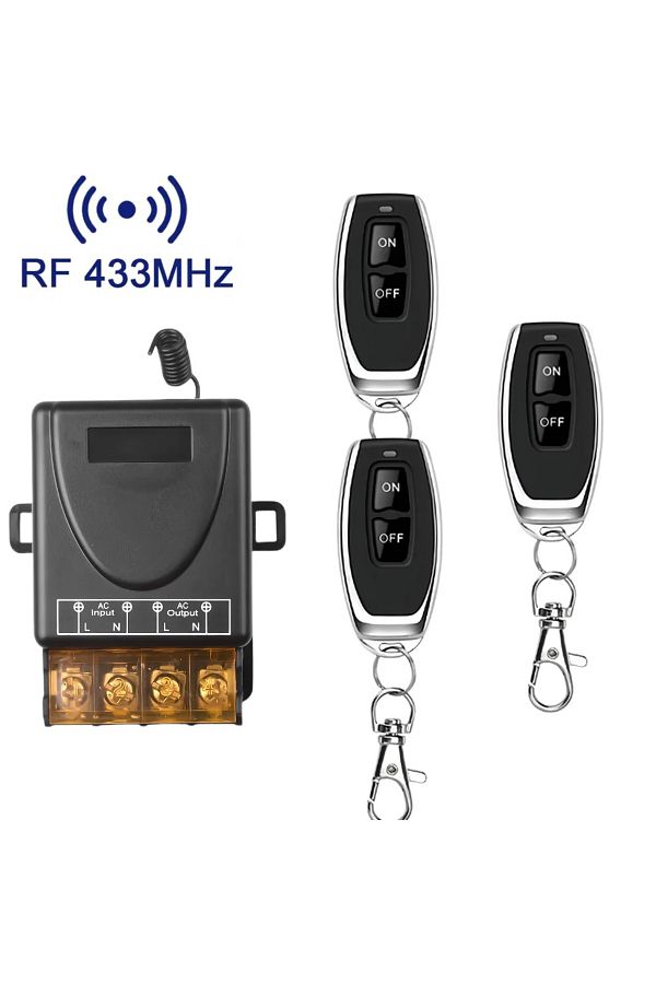 Choice-1 Receiver 3 Remotes AC 110V 220V 30A Relay Wireless RF Remote Control Switch System RF 433Mhz Trans 1
