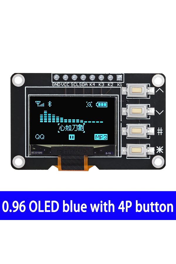 Choice-1pcs BLUE 1~2pcs 0.96 inch OLED IIC White/Yellow Blue/Blue 12864 OLED Display with 4x4 key I2C SSD1 1