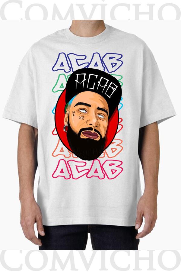 COMVİCHO-Unisex Acab V1 Design Printed Oversize T-Shirt 1