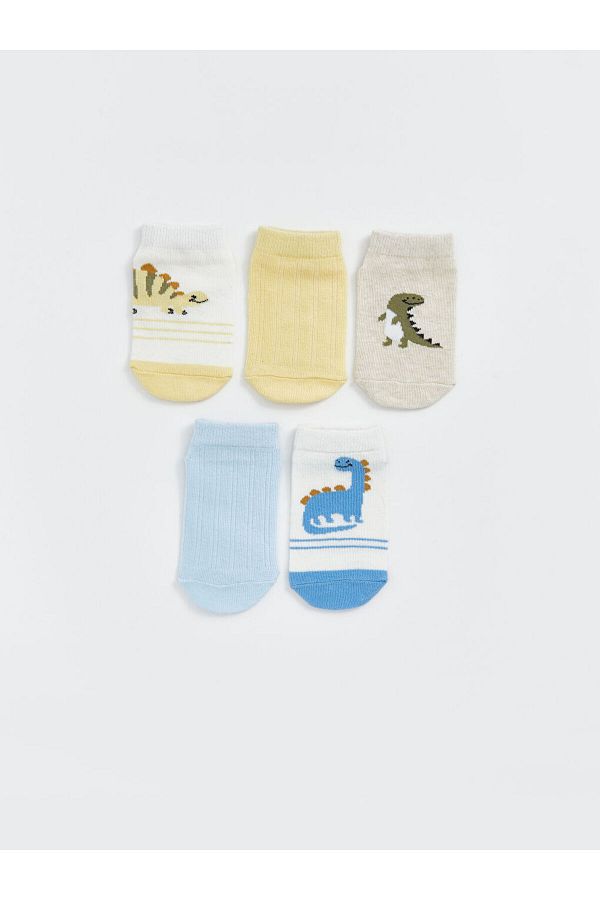 LC Waikiki-New Season Printed Baby Boy Booties Socks 5-Piece - S5Ej31Z1 1