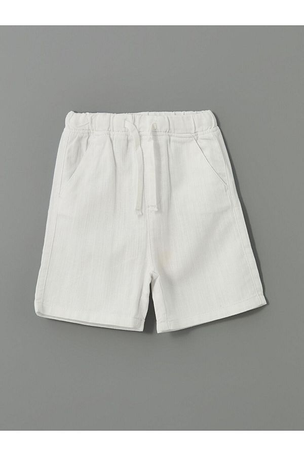 LC Waikiki-Black Elastic Waist Boy's Gabardine Shorts 1