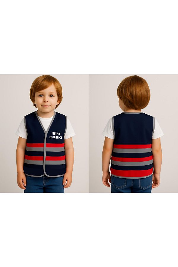Teknik-Children's Activity Warning Vest with Reflector (Inform the Name Printing in the Question Part, Please) 1