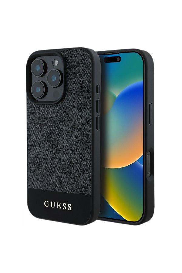 Guess-Husa 4G Stripe Logo iPhone 16 Pro Max Grey 1