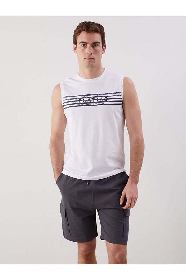 LC Waikiki-Ανδρικό αμάνικο μπλουζάκι με στάμπα New Season Crew Neck - S5H366Z8 1