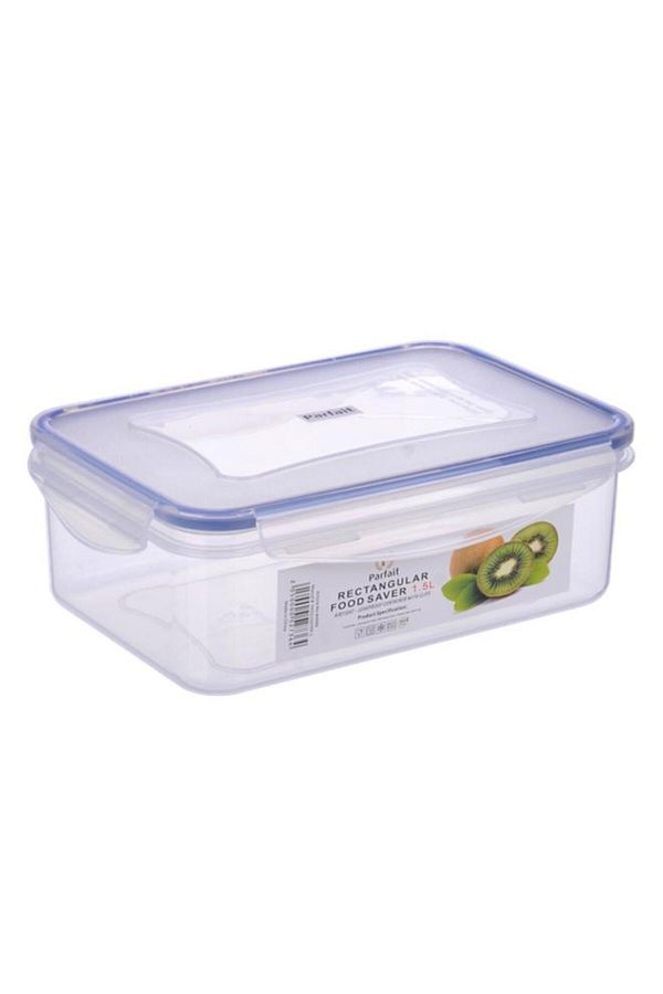 Generic-PARFAIT Rectangular Airtight Leak-Proof Food Container Clear and Blue 1.5 Liter YH221507PP-13 1
