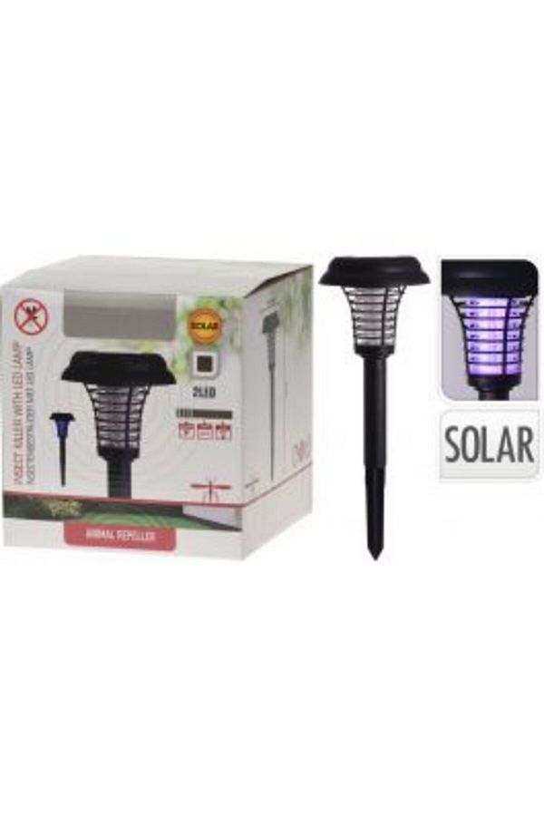 Homelux-Insect Repellent Device with Dual Functionality, Solar LED Lamp, 2 LEDs, Rechargeable Battery 1.2v, 1