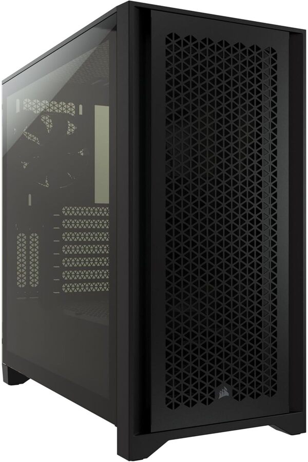 Corsair-علبة كمبيوتر Corsair 4000D Airflow متوسطة الحجم من الزجاج المقسّى، باللون الأسود 1