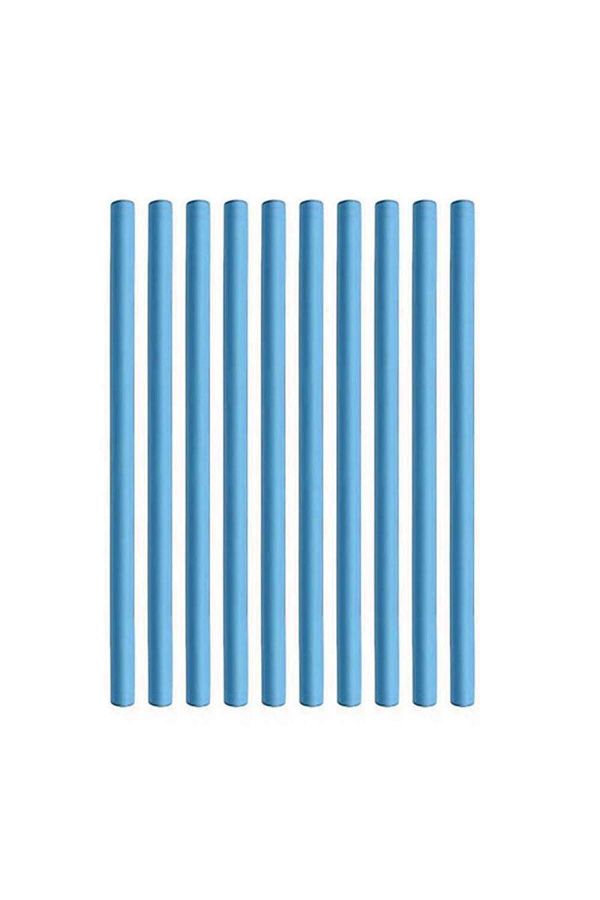 SIKS-Set de 10 bigudiuri SIKS, aplicare pe păr ud/uscat, flexibile, numărul 5, culoare albastru 1
