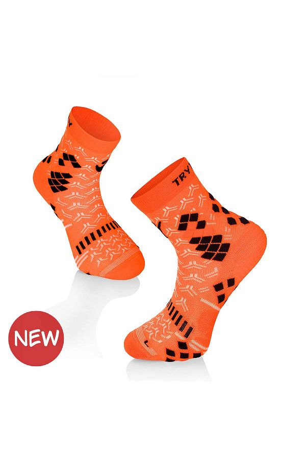 Try to Fly-Fluorescent Orange Compression Socks 1