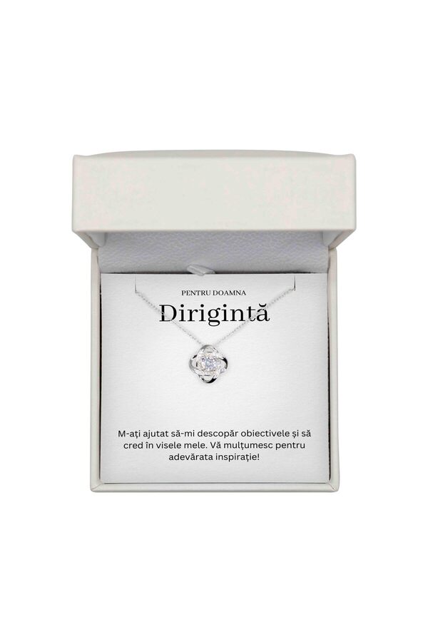 The Jewel Heart-Colier Cu Mesaj De Mulțumire – Cadou pentru Dirigintă, Argint 925 Rodiat, Cutie Cu LED 1