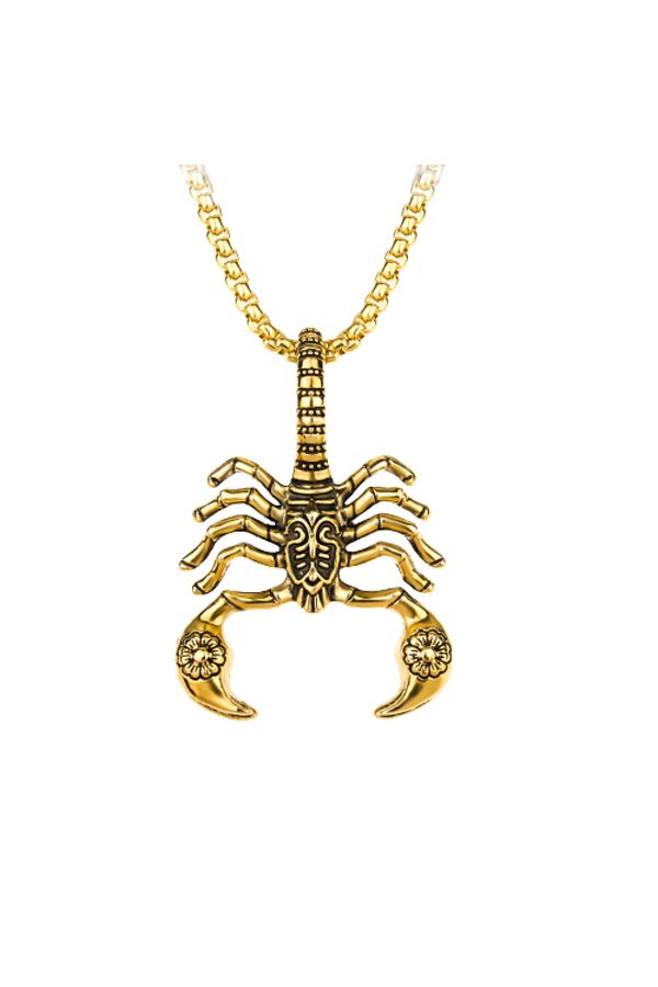 Tessero-Lantisor design cubic cu pandantiv in forma de scorpion, placat cu aur 18K, Tessero, auriu 1
