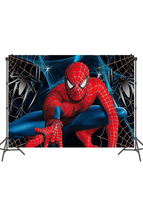 Miniso-1 Disney Spiderman Theme Birthday Party Background Cloth Children's Party Decoration Supplies Layou. 1