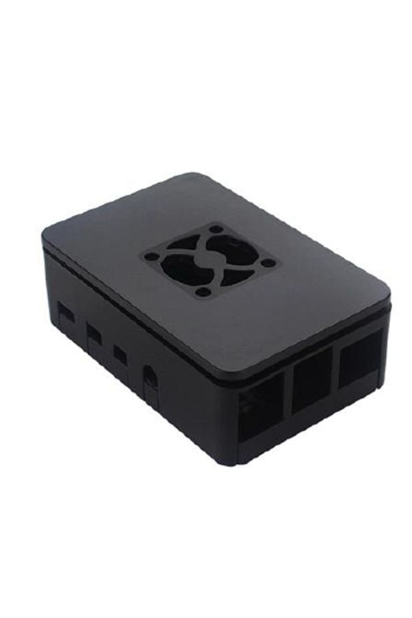 ROBOFUN-Black ABS Case for Raspberry 4B Compatible with 3007 Fans (no fans included) 1