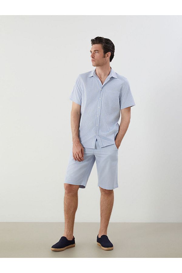 LC Waikiki-Ανδρικό σορτς Ecru Standard Fit 1