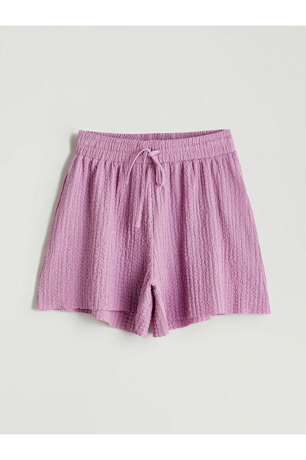 LC Waikiki-Create Your Style from Uzg Store |   Textured Women's Shorts with Elastic Waist 1