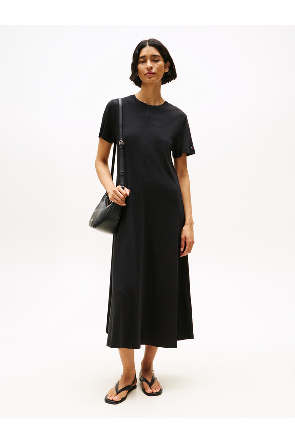 Tommy Hilfiger-Women Black Relaxed Fit Midi T-Shirt Dress 1