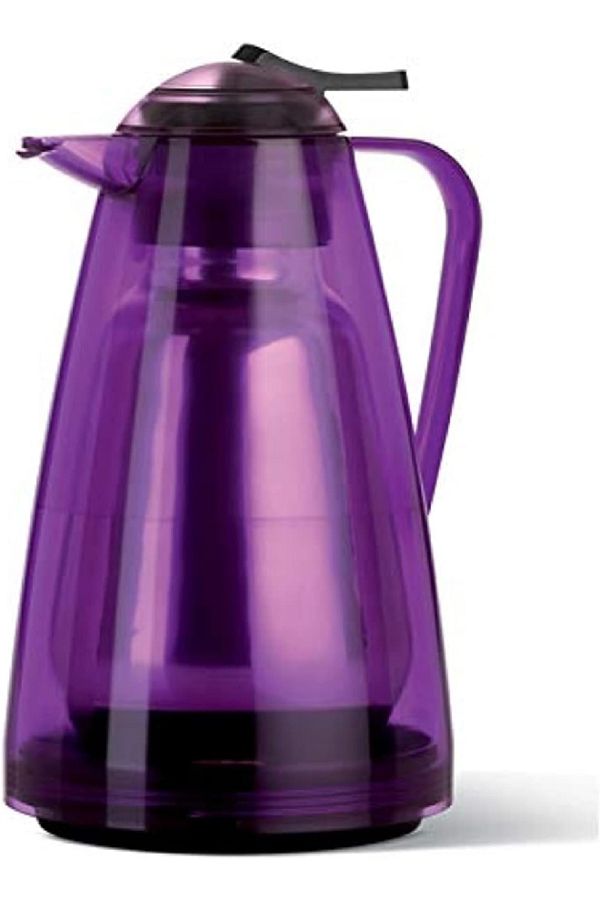 emsa-Salsa Flask Quick Press 1L – Violet Insulated Carafe with Easy One-Hand Pouring 1