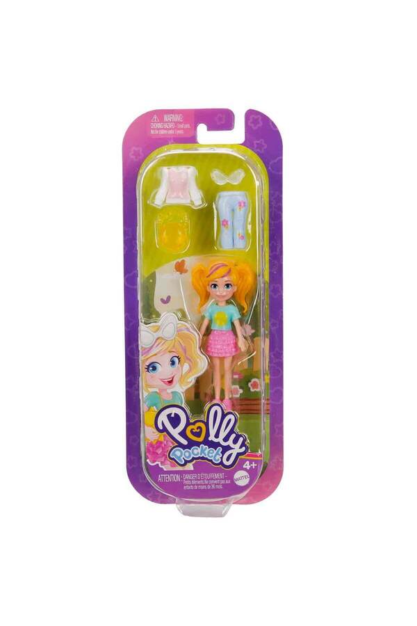 Polly Pocket Polly Moda Aksesuarları Seti GDM01 - Güneş Desenli Tişört Ve Pembe Etek Jcb21