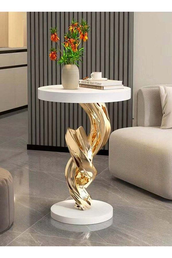 Raffine-Multipurpose Modern Abstract Sculpture Design Side Table Luxury Style Decorative Corner Table Strong 1