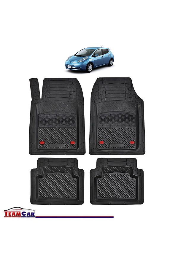 TEAMCAR-Covorașe auto tip tavă compatibile cu Nissan Leaf ZE0 (2010–2017), negre, material durabil 1