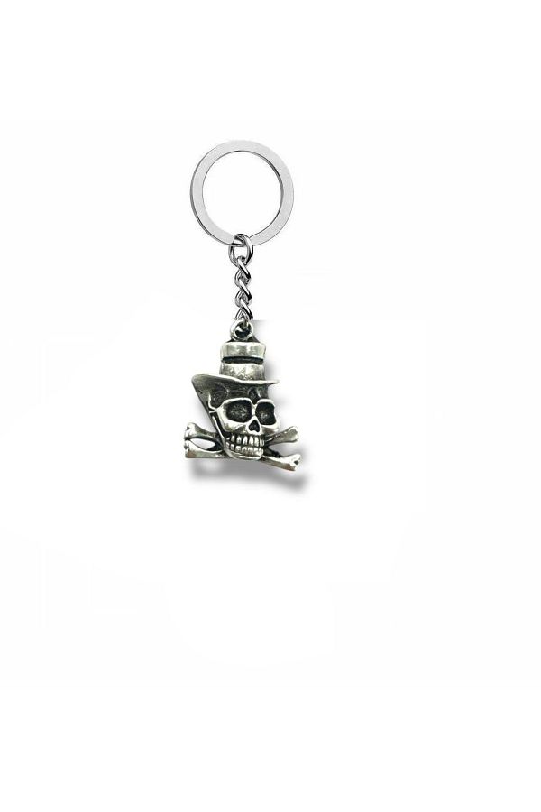 Herşey Nota-The Key to Style |   Unisex Keychain with Hat and Skull Figure – Zamak Plated 1