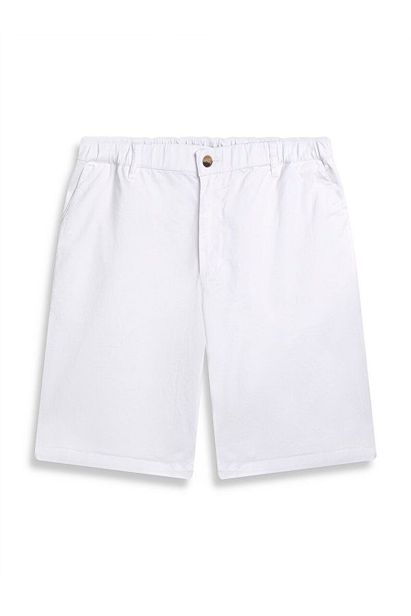 Ltb-Basic Midi Regular Gabardine White Shorts 1