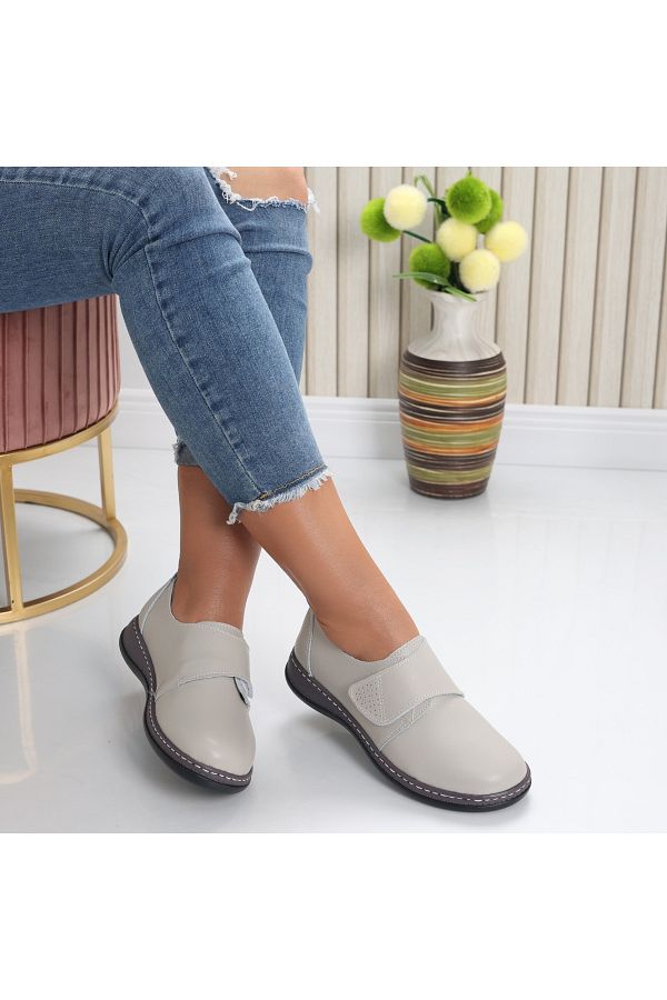 MODA STİL-Women's casual shoes, grey, made of genuine leather Felicy, 39 1