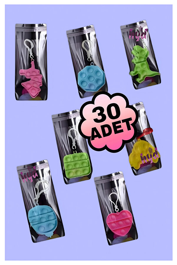 Hyd 30 Adet Oyuncak Popit Kendi Şeffaf Hediyelik Poşetinde Doğum Günü Hediyesi Karne Hediyesi