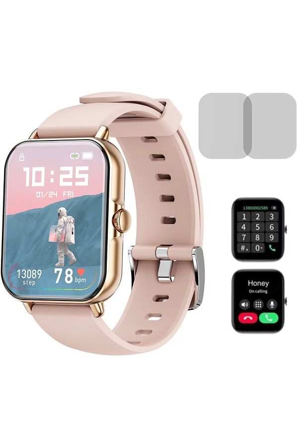 Smart Vibe-Smartwatch DT™ WATCH XII Always ON Display 1.9" Borderless 4D Assistive Touch, Apel Bluetooth, Gold 1