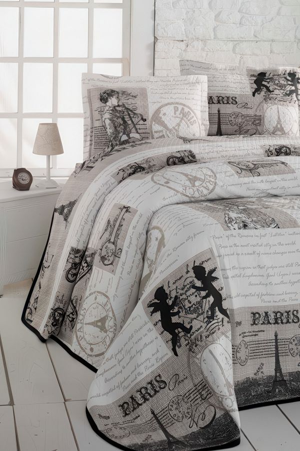 GAMA HOME-Jacquard Double Bed Cover / with Special Design Bag / with Different Color and Pattern Options 1