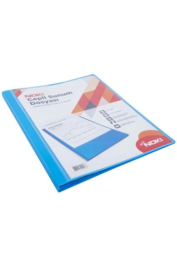 Noki-Presentation File (A4) with 30 Pockets (Blue) 1