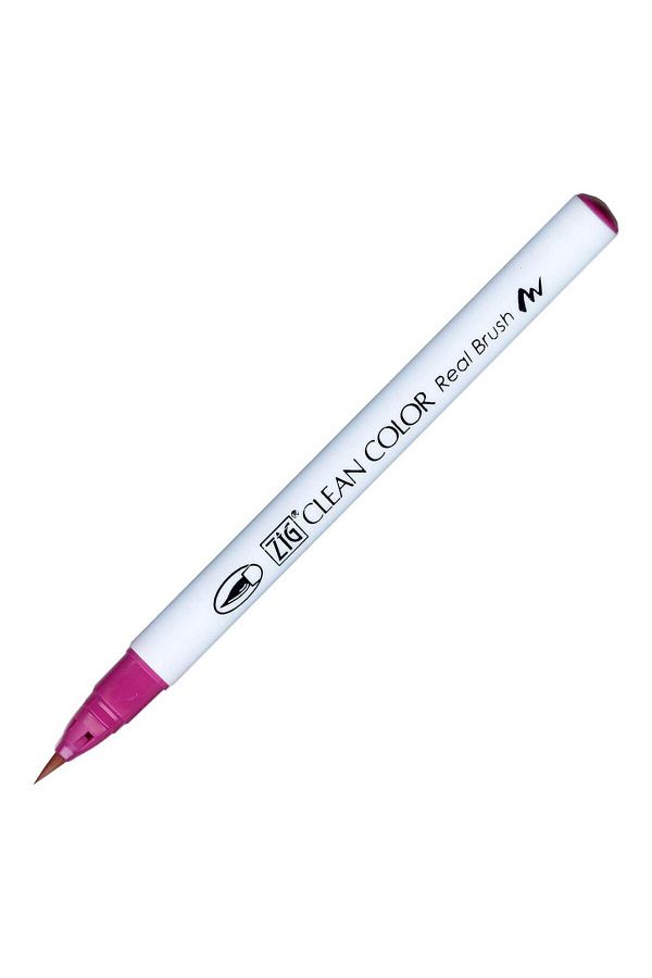 Zig-Clean Color Real Brush Rb-6000At 027 Dark Pink Brush Tip Pen 1