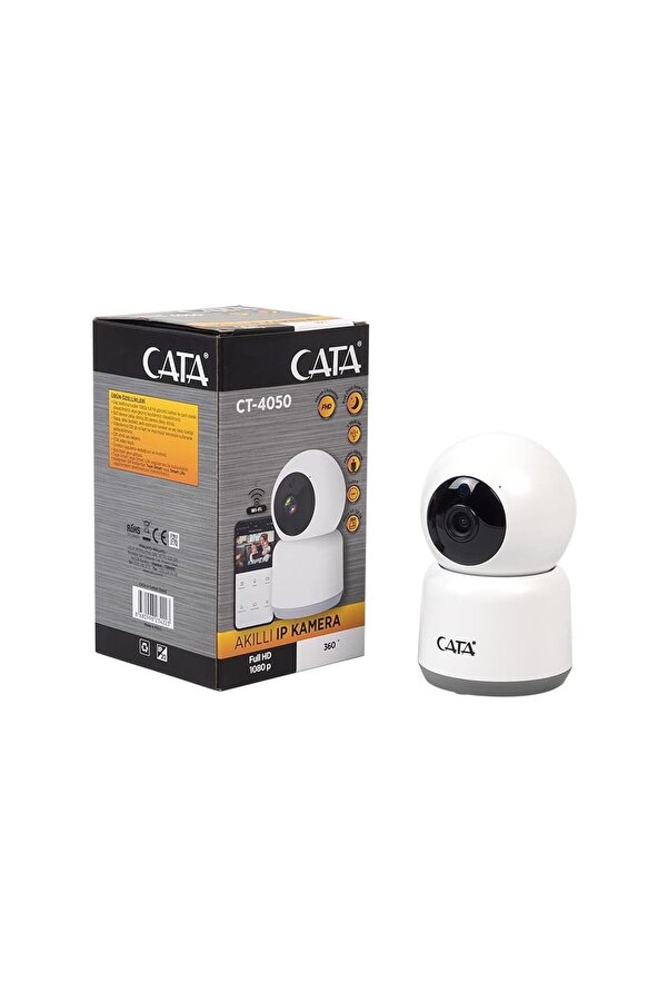 Cata CT-4050 Akıllı 360° WiFi Güvenlik Kamerası Full HD 1080P Gece Görüşlü, Ses ve Hareket Algılamal