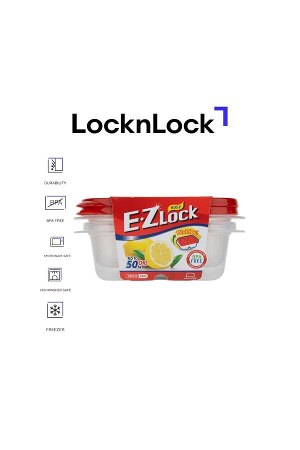 locknlock-EzLock Rectangle Container Set - 260ml (Set of 2) 1