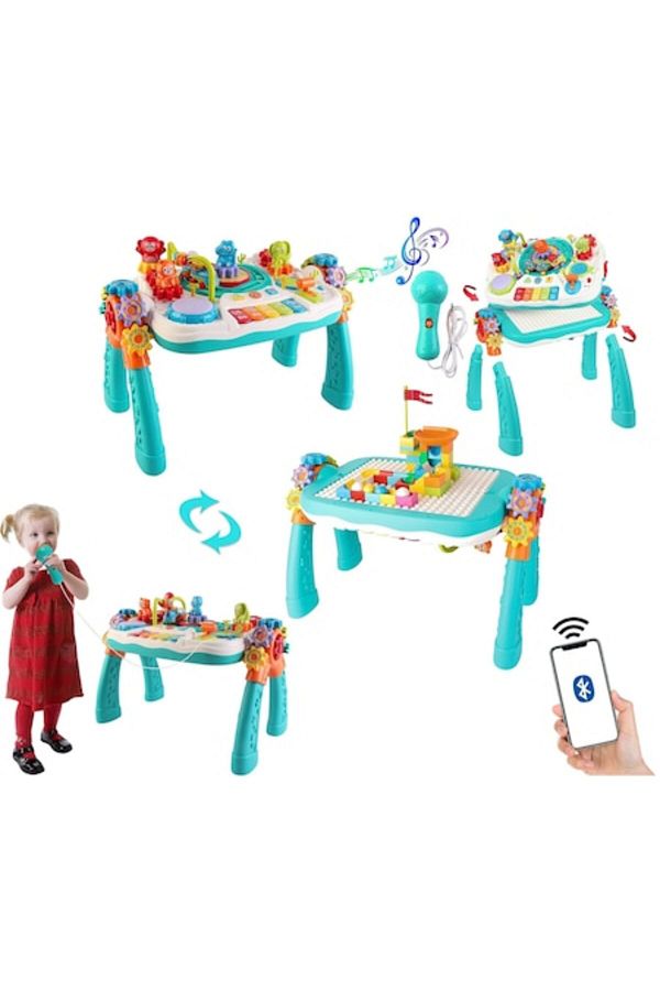 Smart Vibe-KidsFunPlay™ 2in1 Multifunctional Activity and Play Table with Built-in Microphone and Bluetooth Function 1