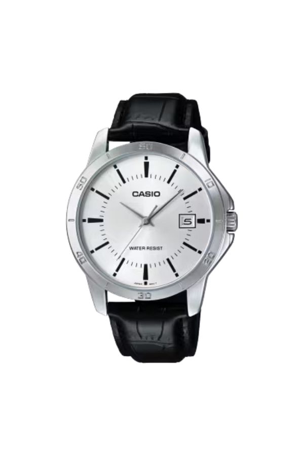 Casio-ساعة كاسيو للرجال بمينا أبيض تناظرية - MTP-V004L-7A 1