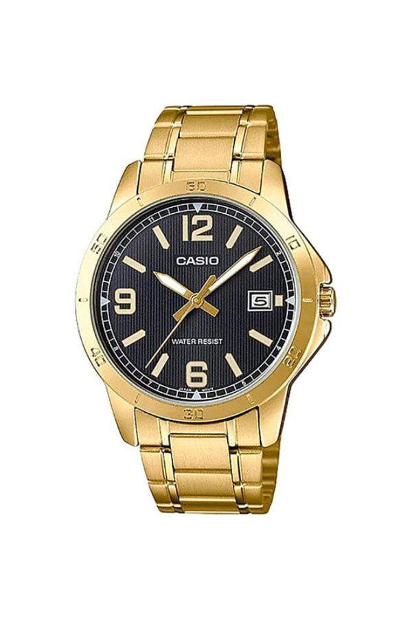 Casio-ساعة كاسيو للرجال بمينا أسود تناظرية - MTP-V004G-1BUDF 1