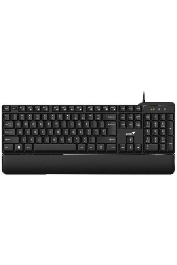 GENIUS-USB keyboard, 105 keys + 12 multimedia keys, palm rest, black 1