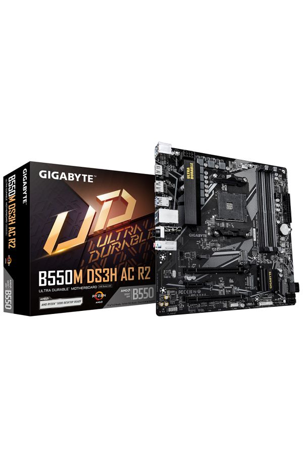 Gigabyte-Placa de Baza B550M DS3H AC R2 AM4, 4x DDR4, 1x DP 1x HDMI, 1x PCIE 4.0 x16 1x PCIE 3. 1