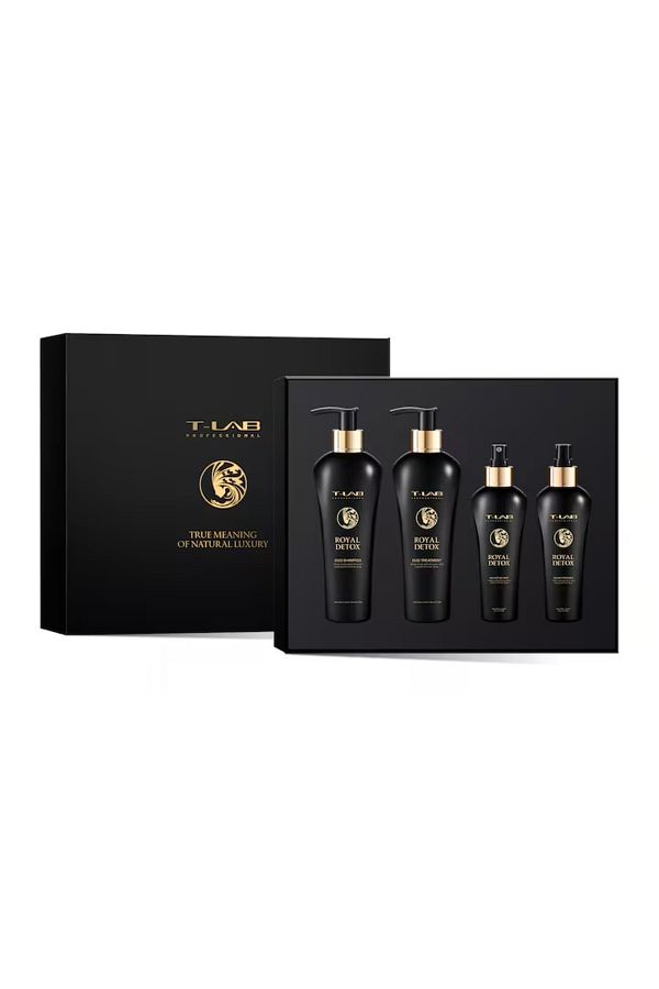 T Lab-Set Ritual Detoxifiant T-LAB Royal – Șampon 300ml + Tratament 300ml + Elixir 150ml + Balsam de păr leave-in 150ml 1