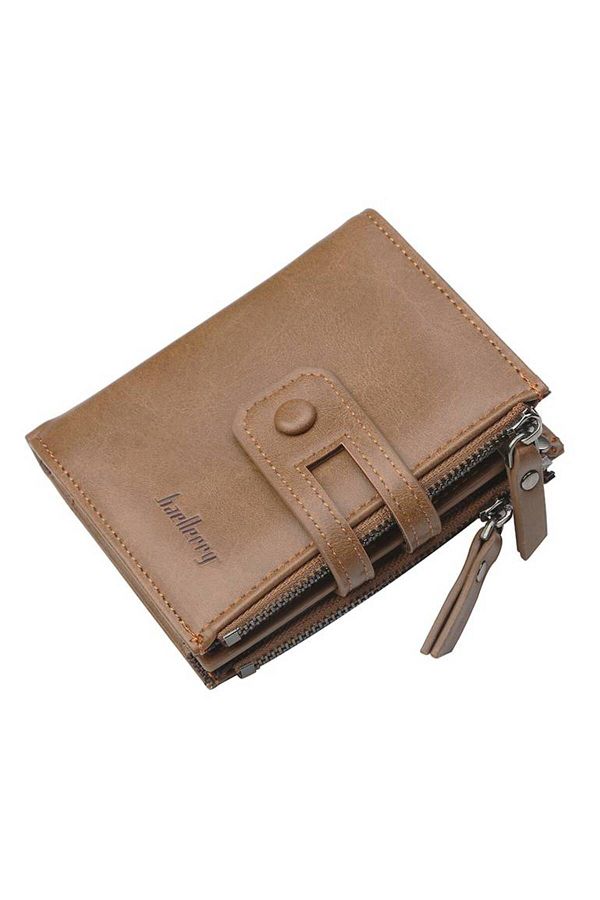 Generic-Classic Men's Wallet with Multiple Compartments and Snaps - Khaki 1