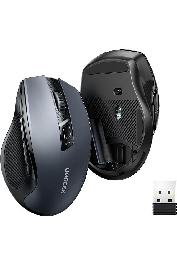 Ugreen-Wireless Mouse, 2.4G Ergonomic Optical Mouse, 4000 DPI, 5 DPI Adjustable, 5 Buttons, Silent C 1