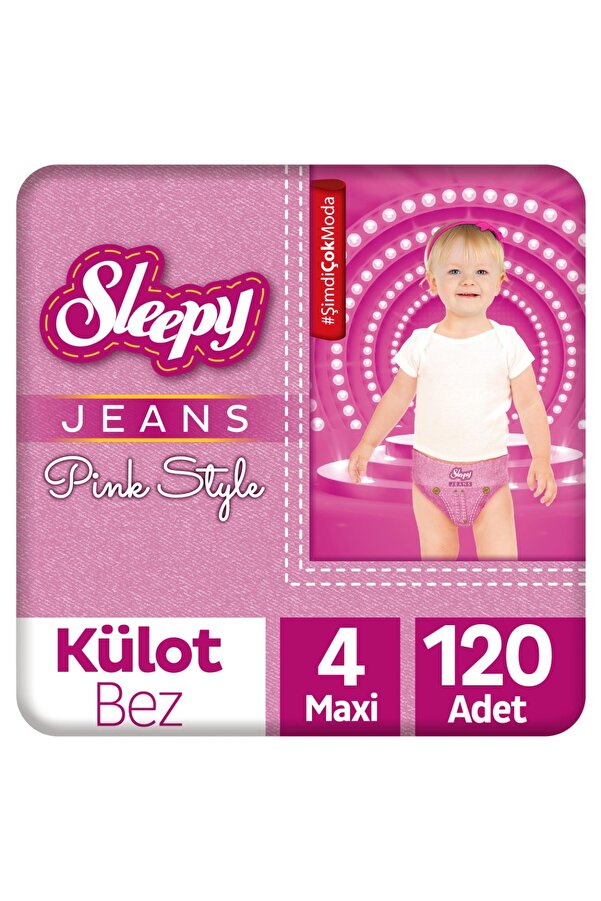 Sleepy Pink Jeans Külot Bez 4 Numara Maxi 4’lü Jumbo 120 Adet
