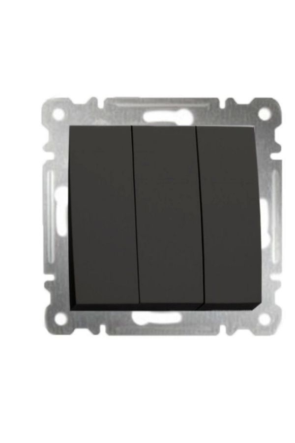 AC BOX-Black triple switch glossy frameless - compatible frame for socket and switch 1