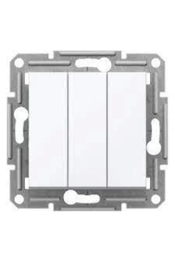 AC BOX-White triple switch frameless - compatible frame for socket and switch 1