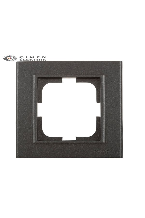 LiderGlobal-Metallic black single frame - compatible frame for socket and switch 1
