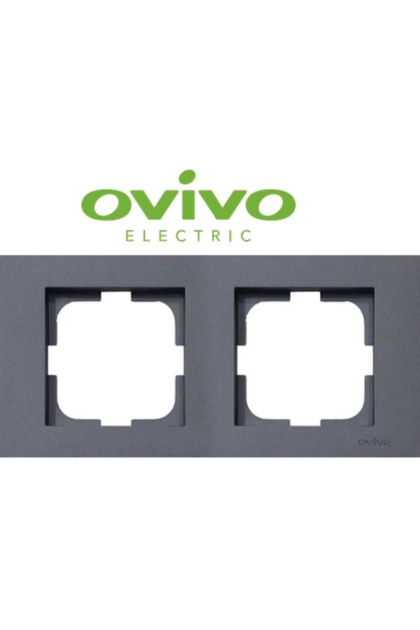 AC BOX-Smoked double frame grano - compatible frame for socket and switch 1