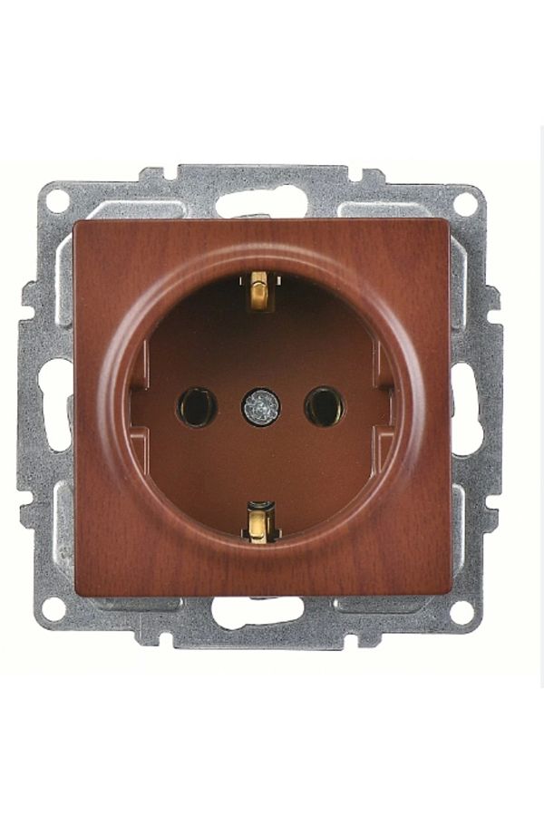 LiderGlobal-Visage amazon walnut grounded socket frameless - compatible frame for socket and switch 1